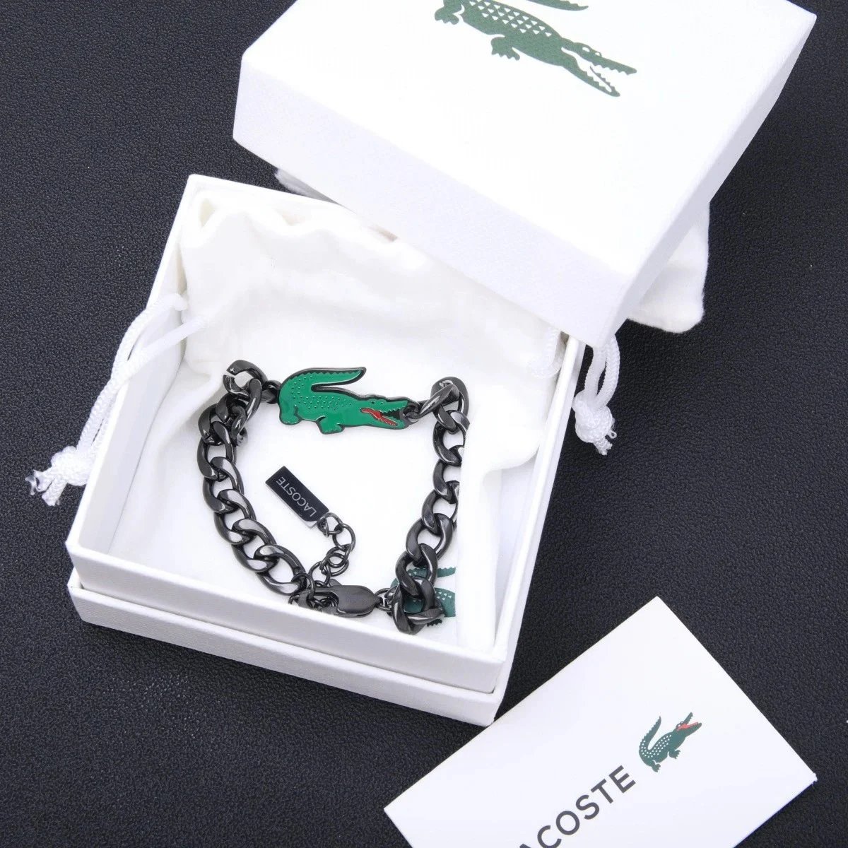 Lacoste Jewelry Crocodile Logo Bracelet — 30 (with box)