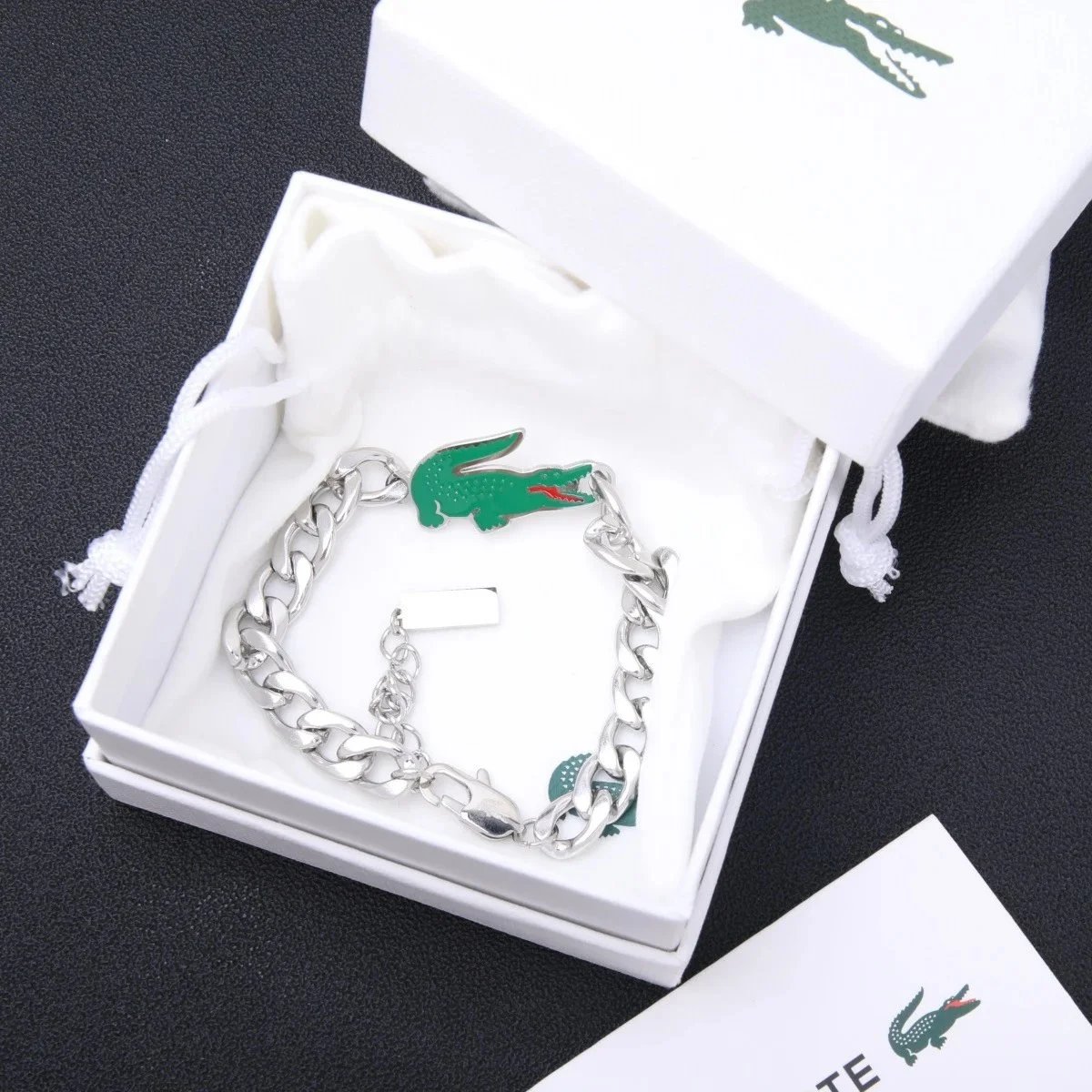 Lacoste Jewelry Crocodile Logo Bracelet — 28 (with box)