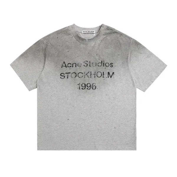 Acne Studios Stockholm 1996 Distressed Gray T-Shirt - 1