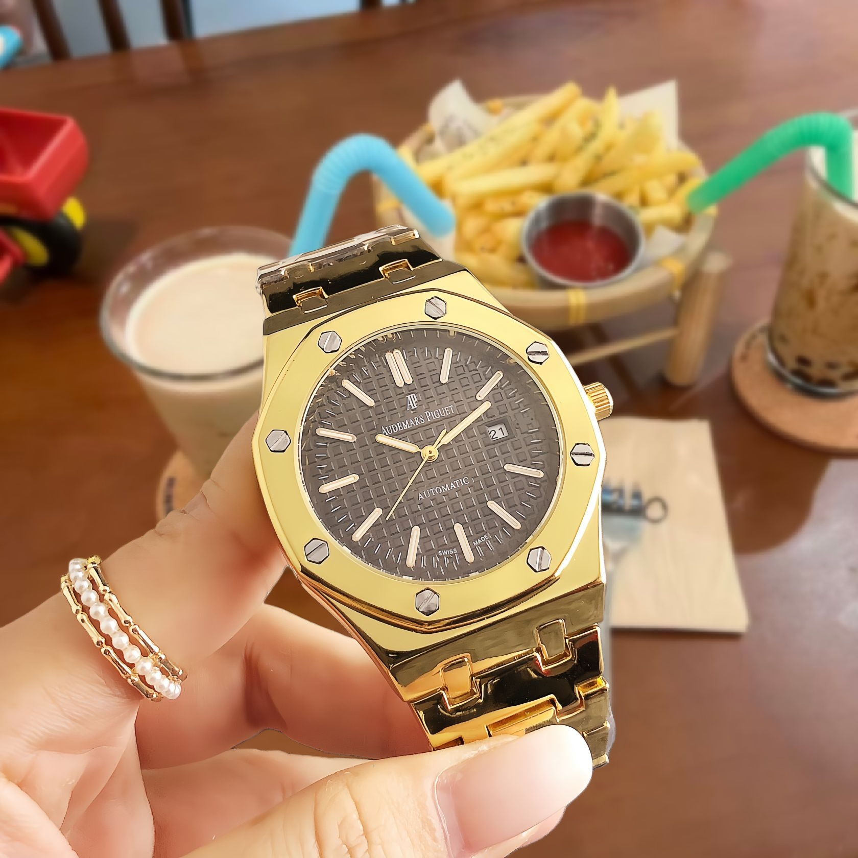Unbranded Watches Rhinestone Bezel Chronograph-Style Watch — 27