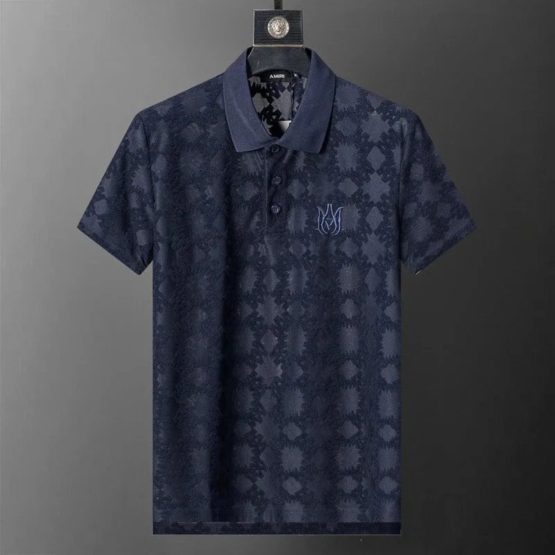 Lacoste Shirts Geometric Print Polo Shirt — 30137 sapphire blue