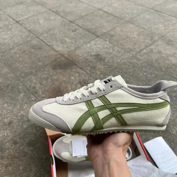 Onitsuka Tiger Mexico 66 Olive Green and Beige Sneakers - 1