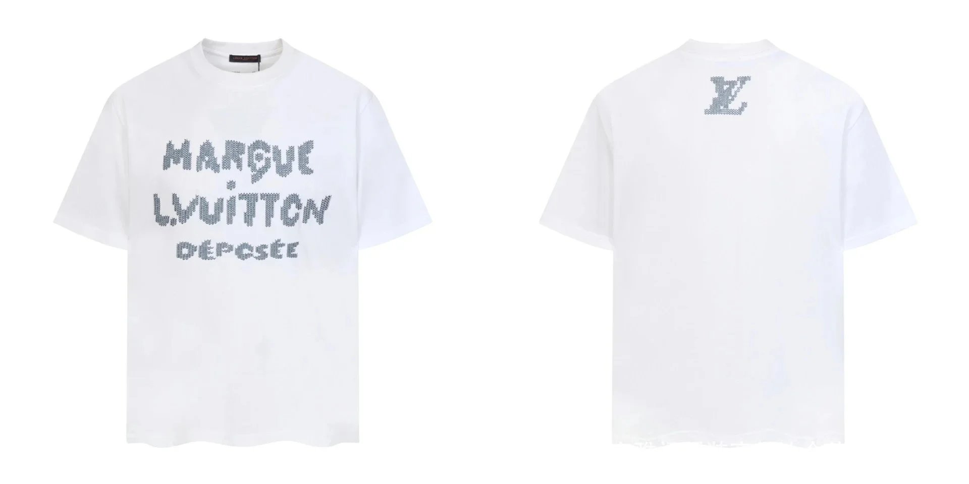 Louis Vuitton T-Shirts Short-Sleeve Graphic Logo T-Shirt — White 8902