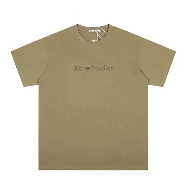 Acne Studios Logo Embroidered T-Shirt Olive - 1
