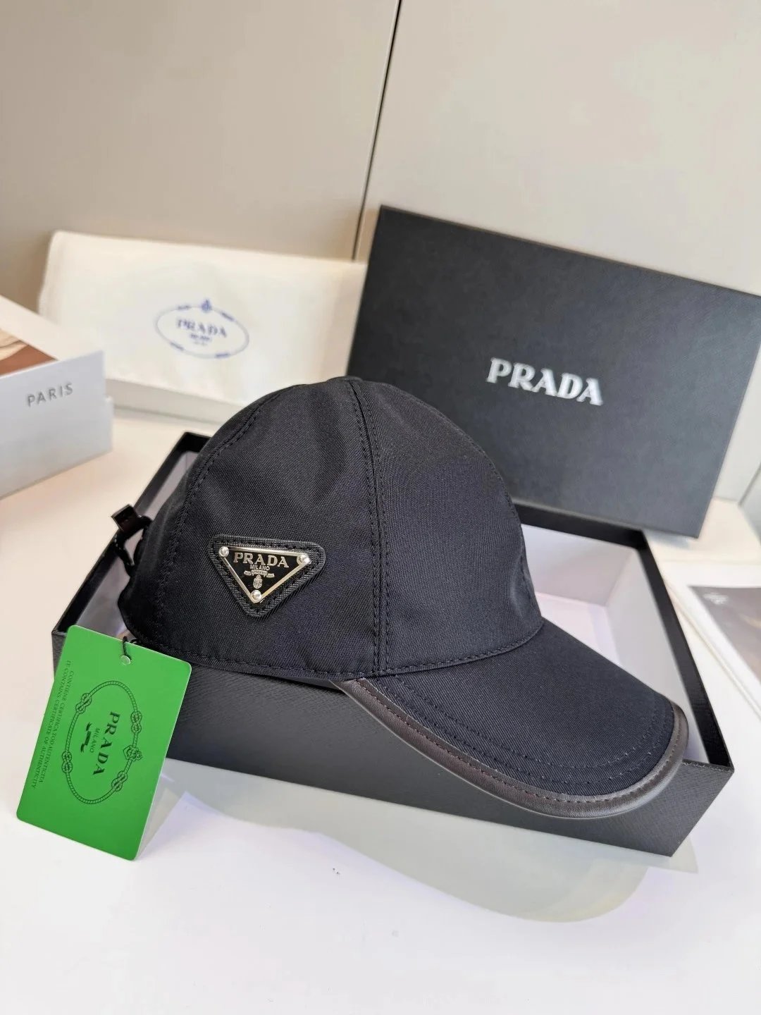 Prada Hats Triangle Plaque Baseball Cap — GZMZ-10