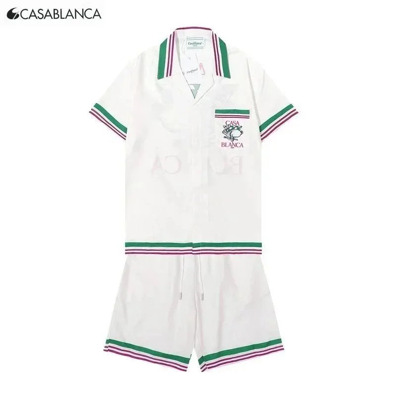 Casablanca Matching Sets Short-Sleeve Printed Shirt and Shorts Set — Q101+K25