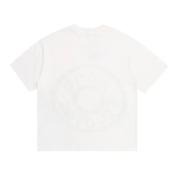 Design Minimalist White T-Shirt with Subtle Circular Print - 1