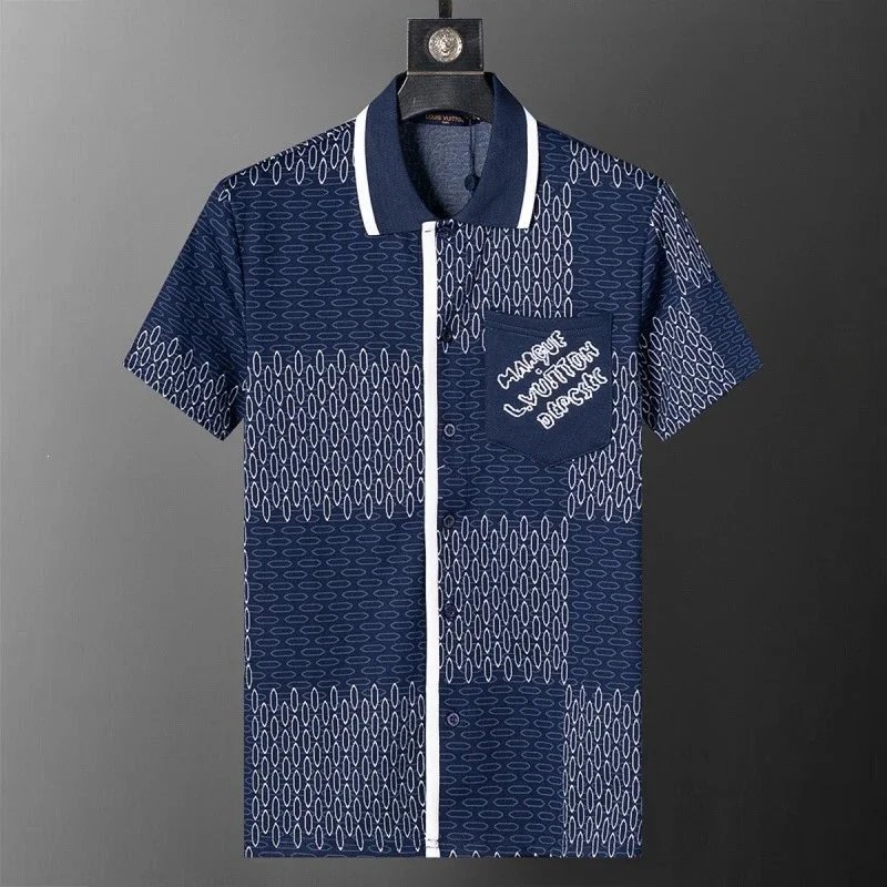 Balmain Shirts Short-Sleeve Polo Shirt — 30162 blue
