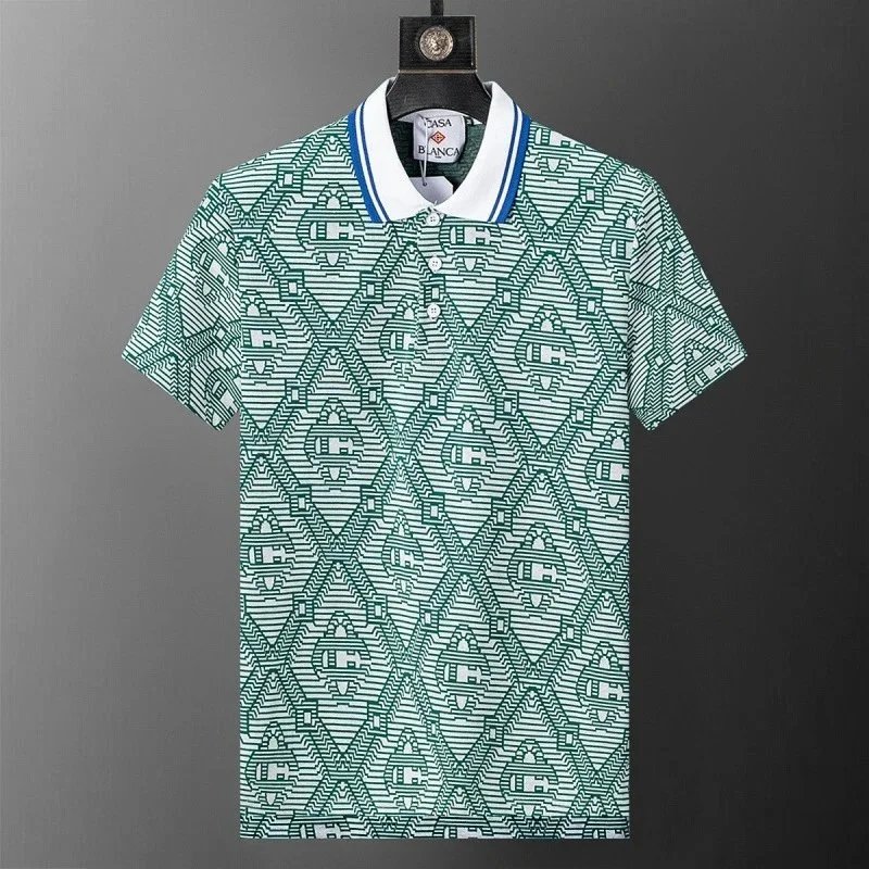 Lacoste Shirts Geometric Print Polo Shirt — 30165 green