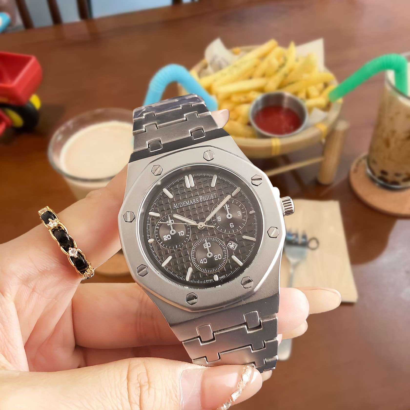 Unbranded Watches Rhinestone Bezel Chronograph-Style Watch — 11