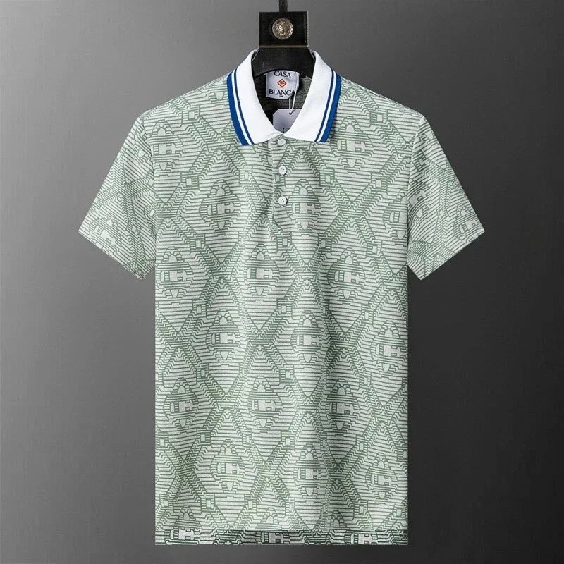 Lacoste Shirts Geometric Print Polo Shirt — 30165 light green