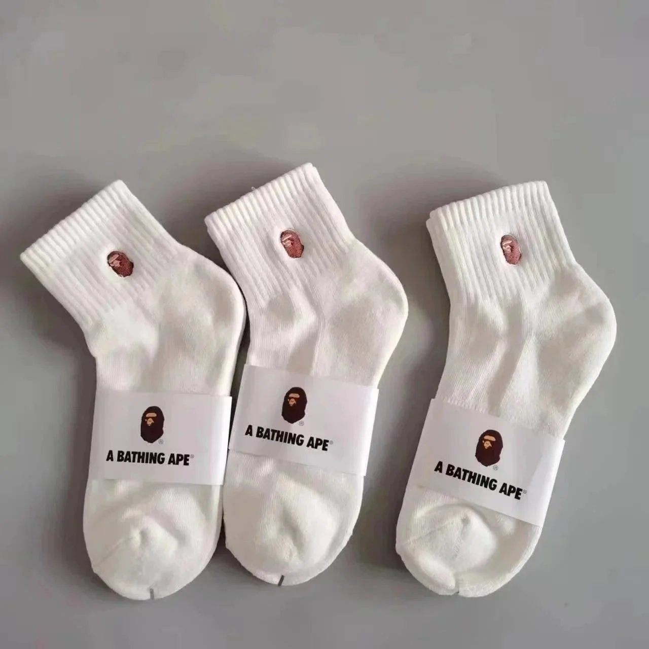Nike Socks Swoosh crew — Bape mid-calf socks (3 white)
