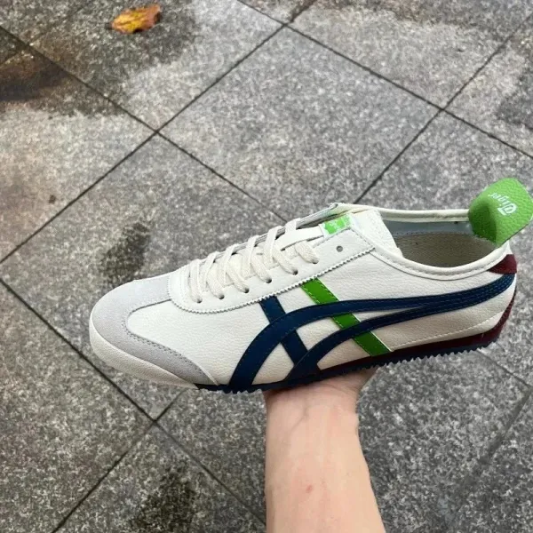 Onitsuka Tiger Mexico 66 White Navy Green Sneakers Running Shoes - 1