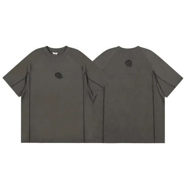 Design Embroidered Logo Raglan T-Shirt Olive Green T-Shirt - 1
