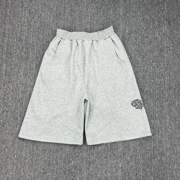 Design Graphic Embroidered Sweat Shorts Gray - 1