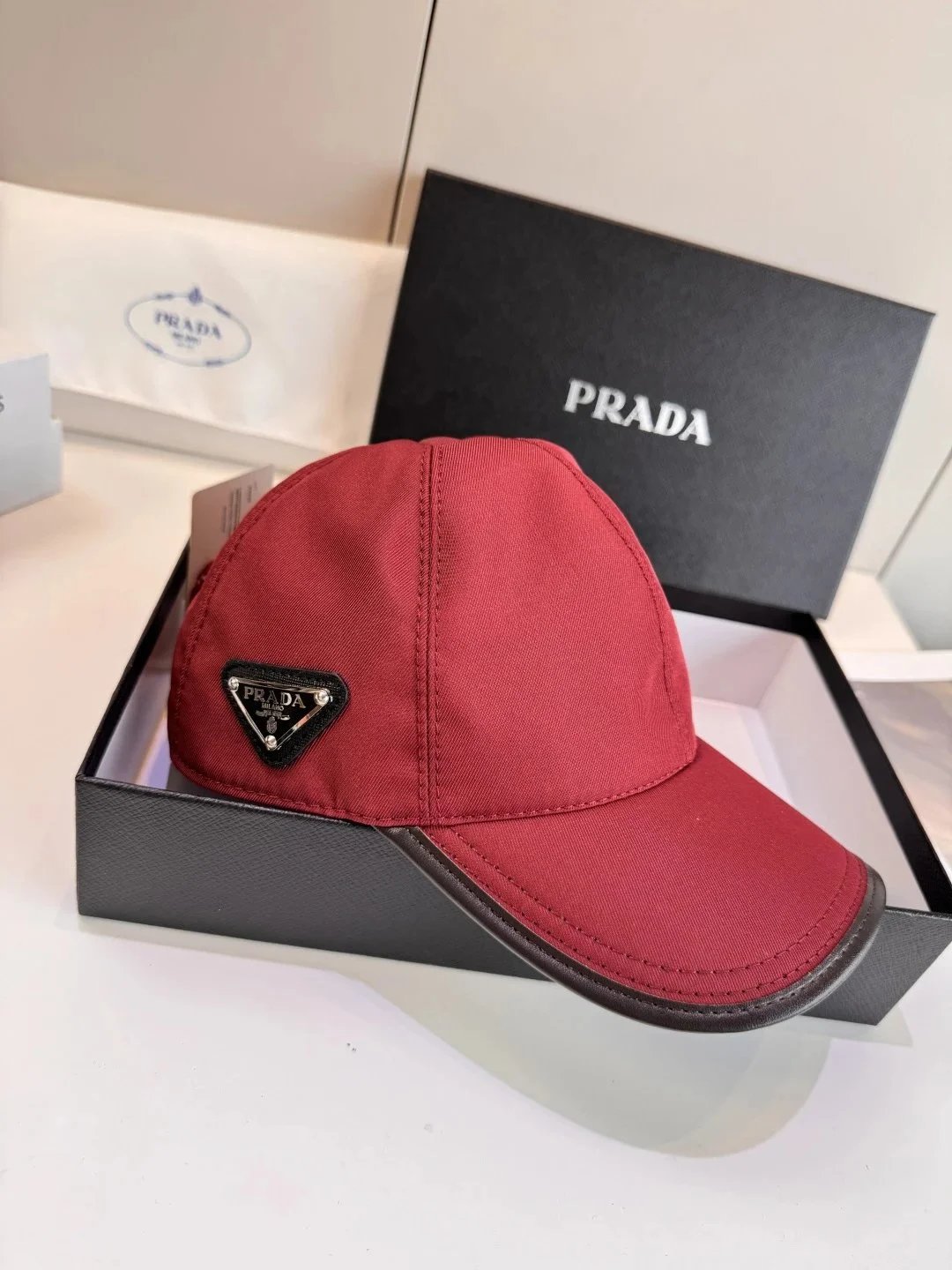 Prada Hats Triangle Plaque Baseball Cap — GZMZ-12