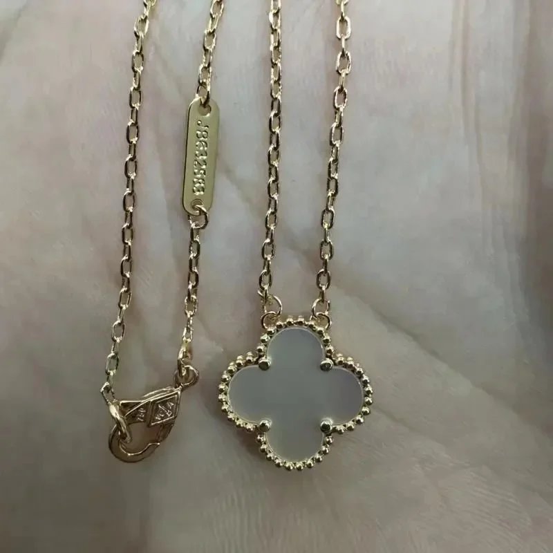 Unbranded Jewelry Floral Butterfly and Leaf Charm Necklace — Rose Gold [White Mother-of-Pearl] Necklace