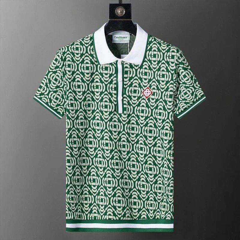 Lacoste Shirts Geometric Print Polo Shirt — 30161 green