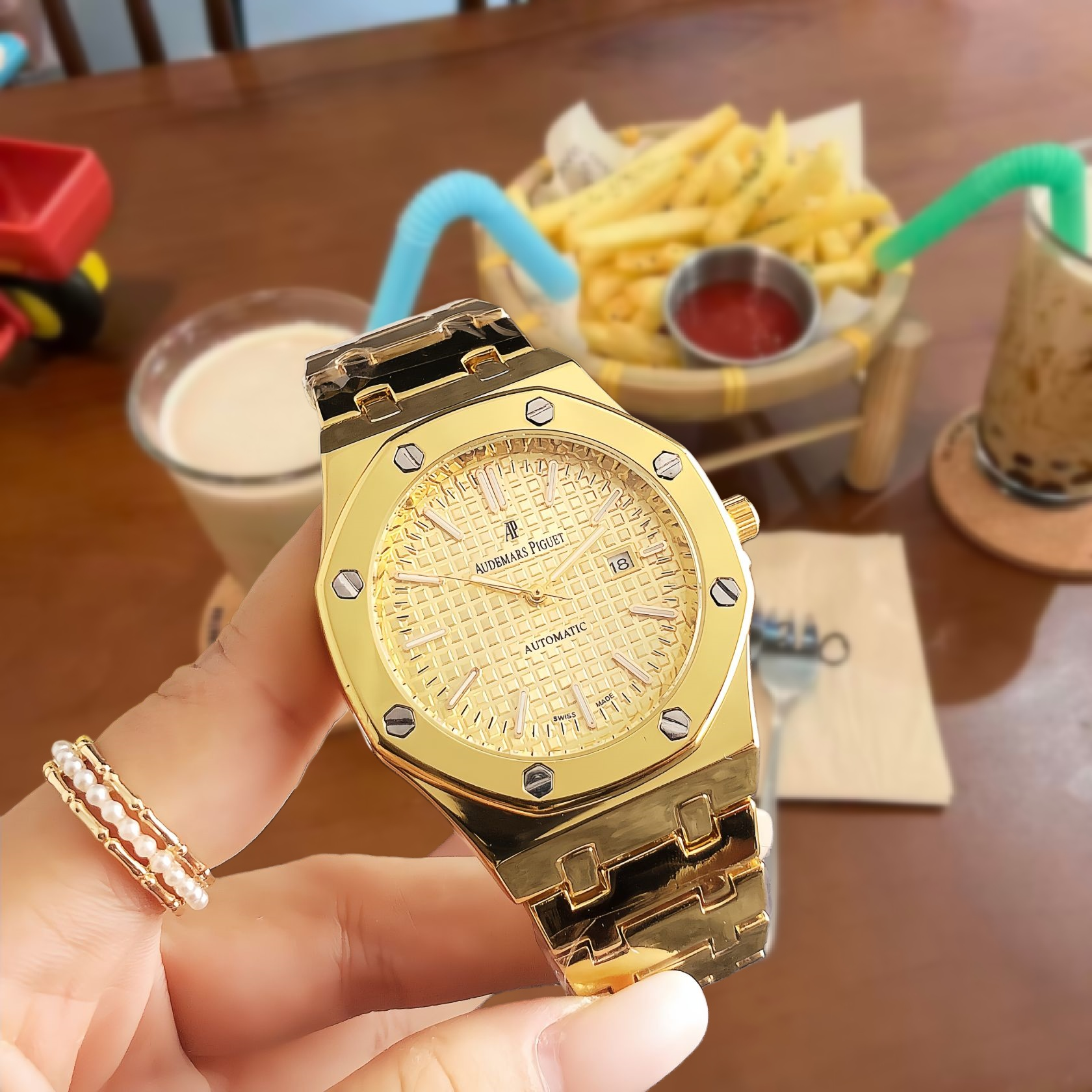 Unbranded Watches Rhinestone Bezel Chronograph-Style Watch — 23