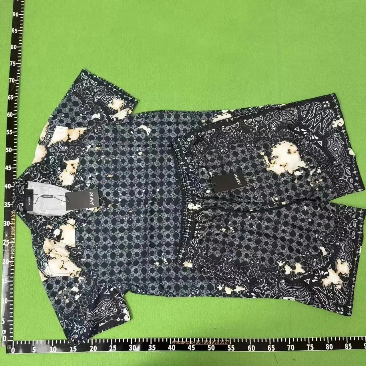 Casablanca Matching Sets Short-Sleeve Printed Shirt and Shorts Set — Q327 set in black