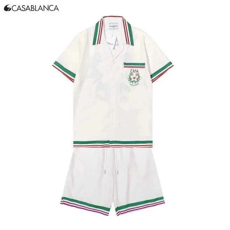 Casablanca Matching Sets Short-Sleeve Printed Shirt and Shorts Set — Q100+K23
