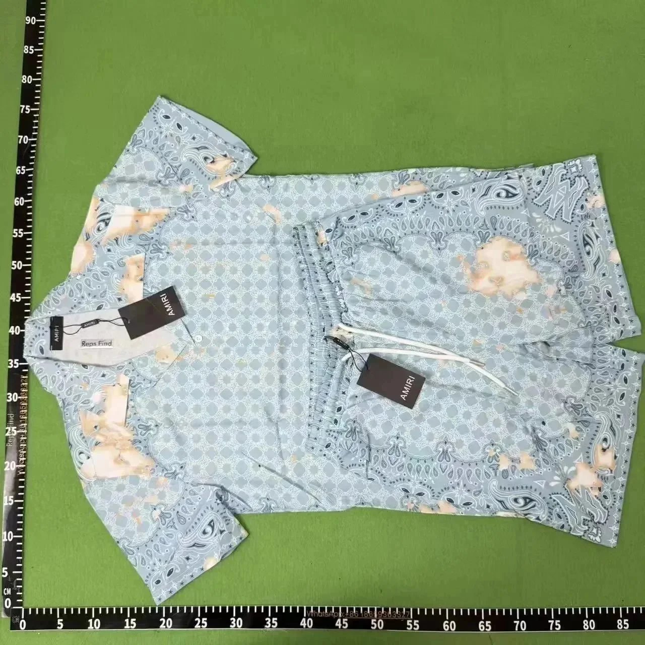 Casablanca Matching Sets Short-Sleeve Printed Shirt and Shorts Set — Q327 set in blue