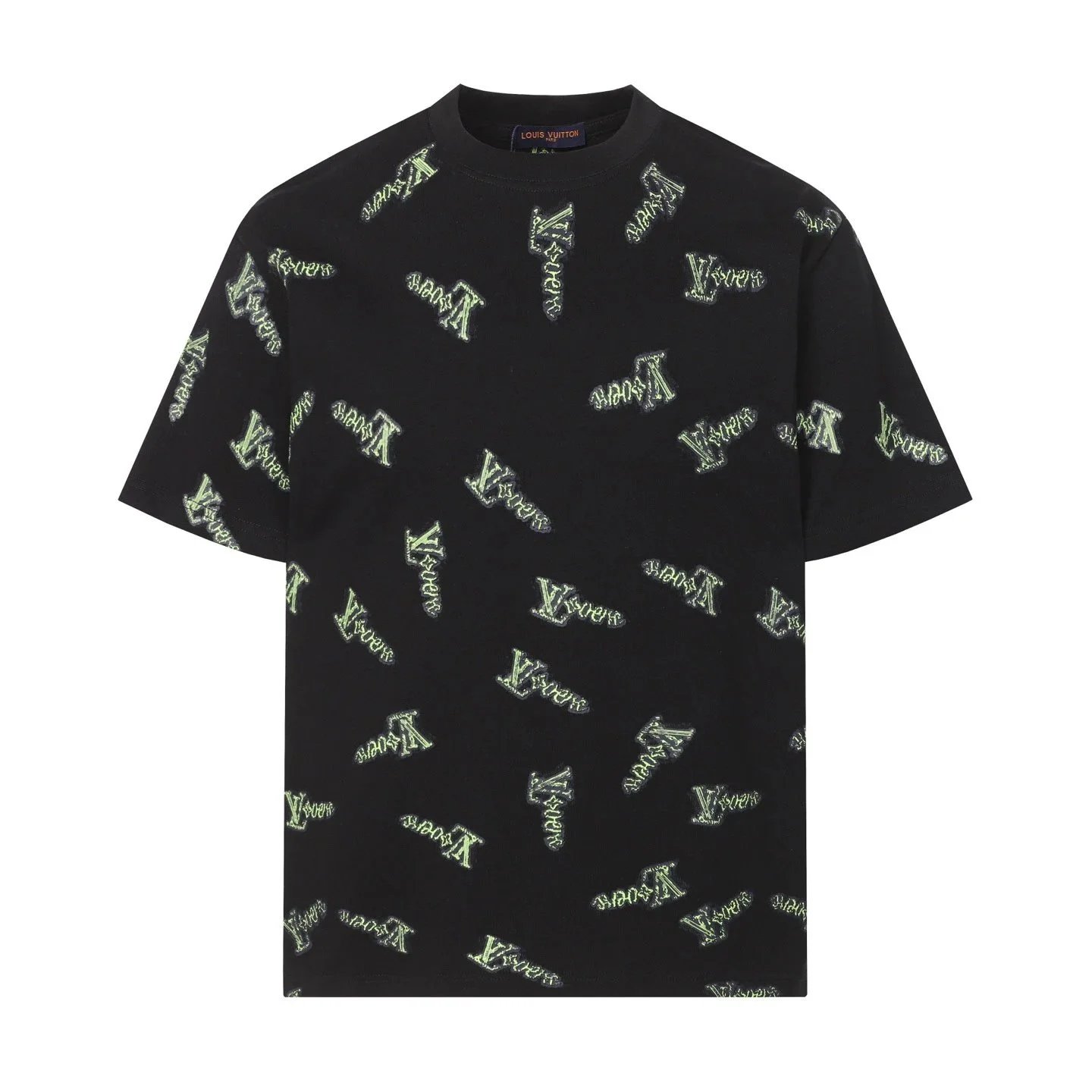Louis Vuitton T-Shirts Short-Sleeve Graphic Logo T-Shirt — Black 8905