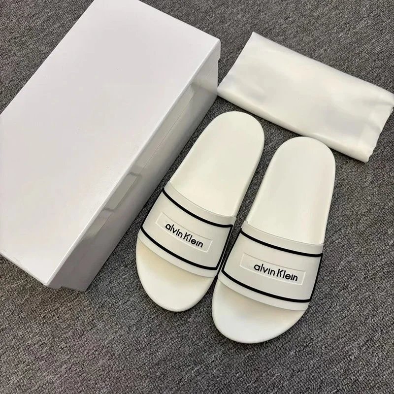 Calvin Klein Slippers Geometric cutout slide — CK-Black and white