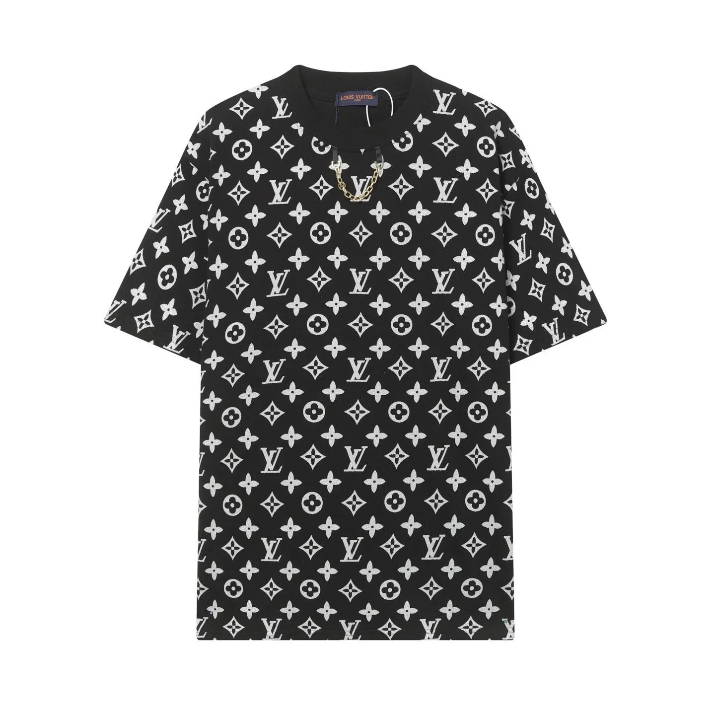 Louis Vuitton T-Shirts Short-Sleeve Graphic Logo T-Shirt — Black A638