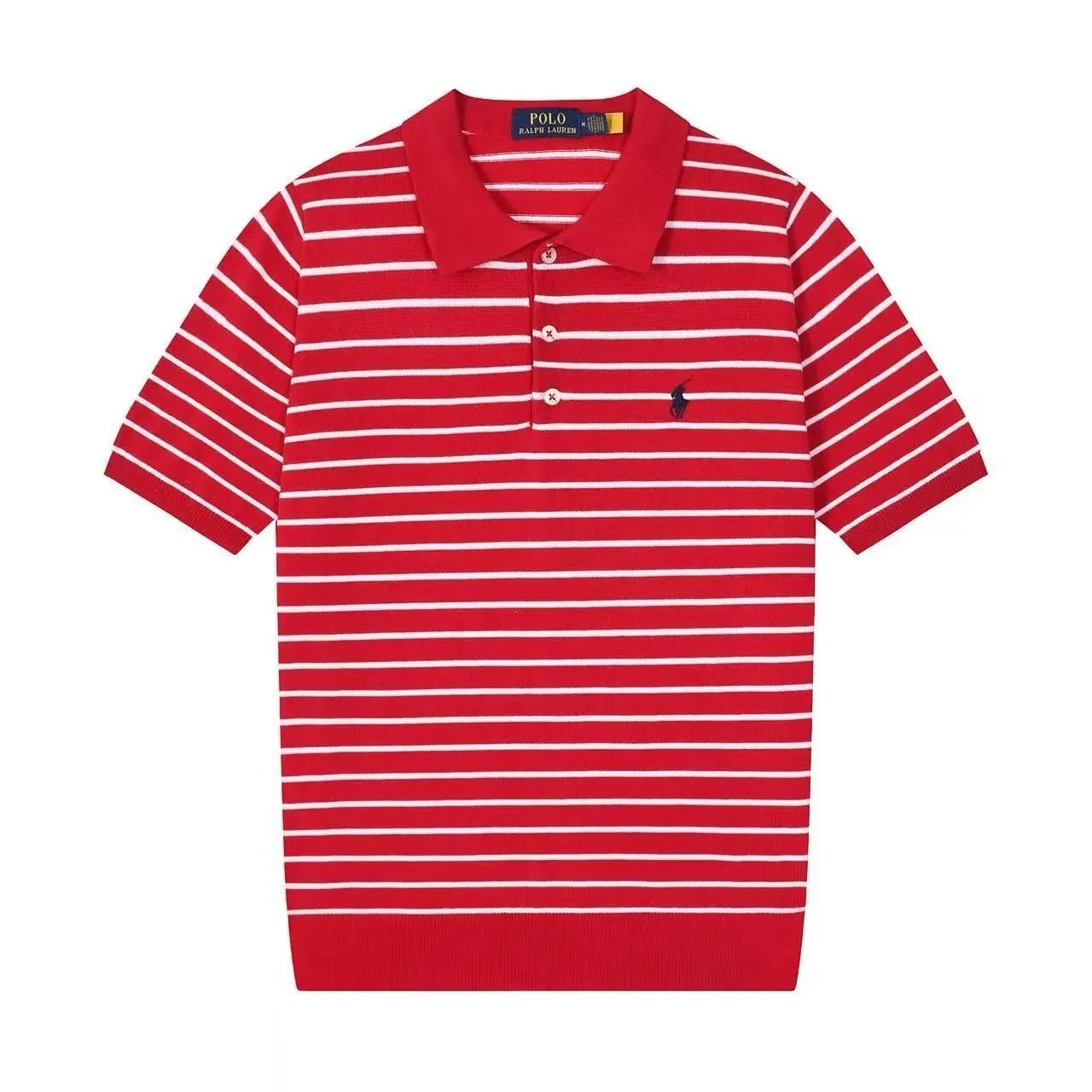 Polo Ralph Lauren Knitwear Short-sleeve knit shirt with embroidered pony logo — 634 paragraph red
