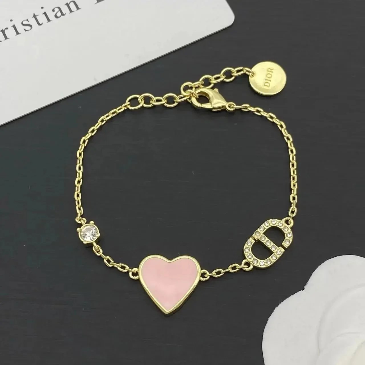 Unbranded Jewelry Floral Butterfly and Leaf Charm Necklace — Bracelet (Heart)