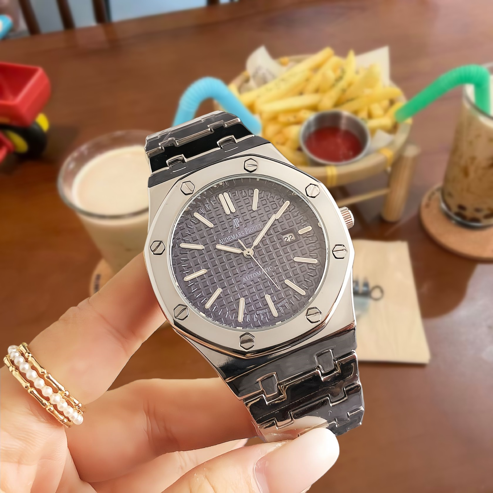 Unbranded Watches Rhinestone Bezel Chronograph-Style Watch — 22