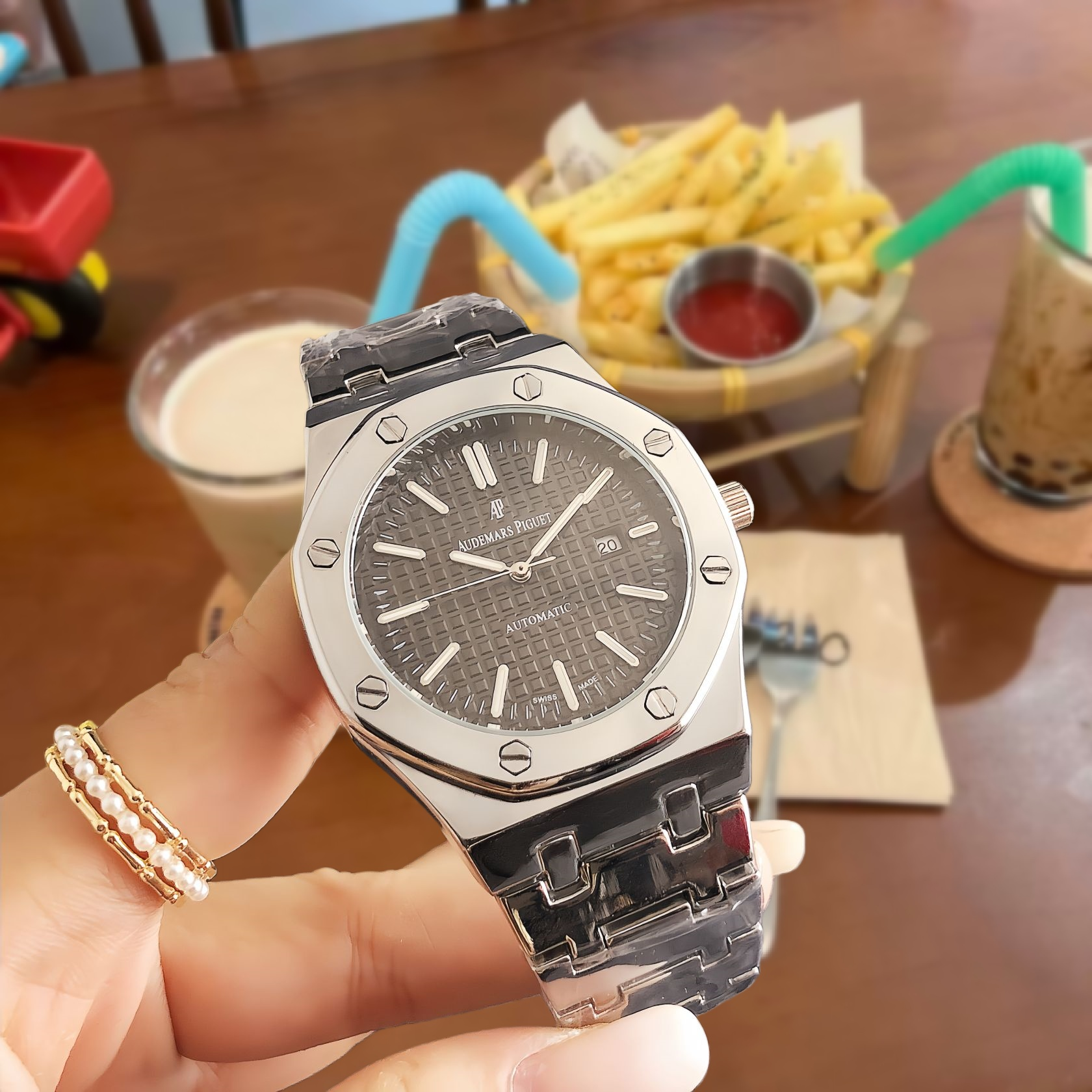 Unbranded Watches Rhinestone Bezel Chronograph-Style Watch — 25