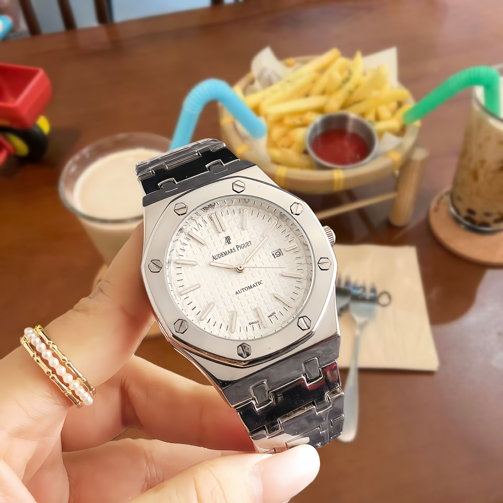 Unbranded Watches Rhinestone Bezel Chronograph-Style Watch — 26
