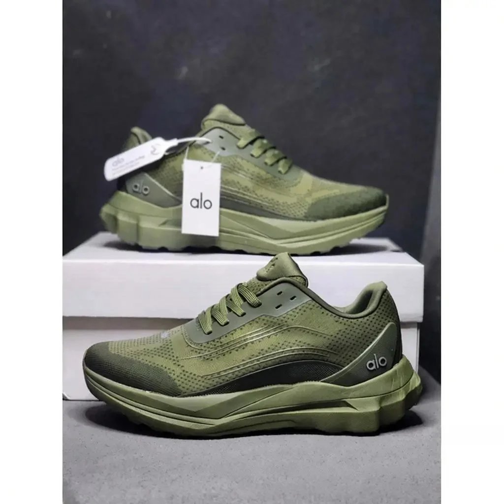 Alo Sneakers Mesh lace-up chunky sole — army green