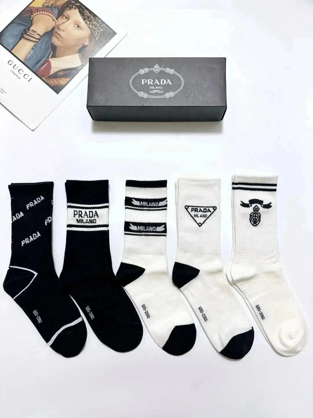 Nike Socks Swoosh crew — Prada Stockings (5 Pairs)