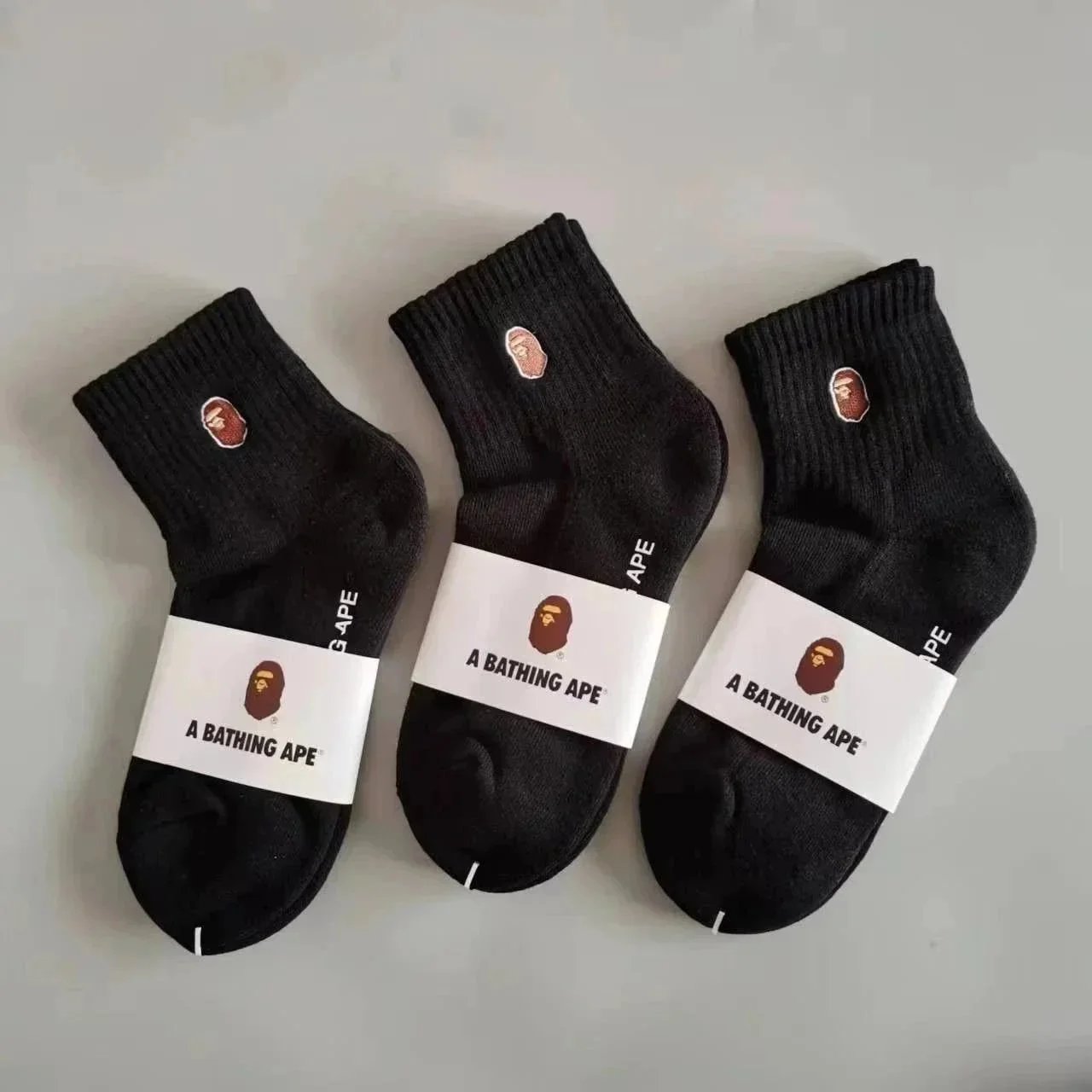 Nike Socks Swoosh crew — Bape mid-calf socks (3 black)