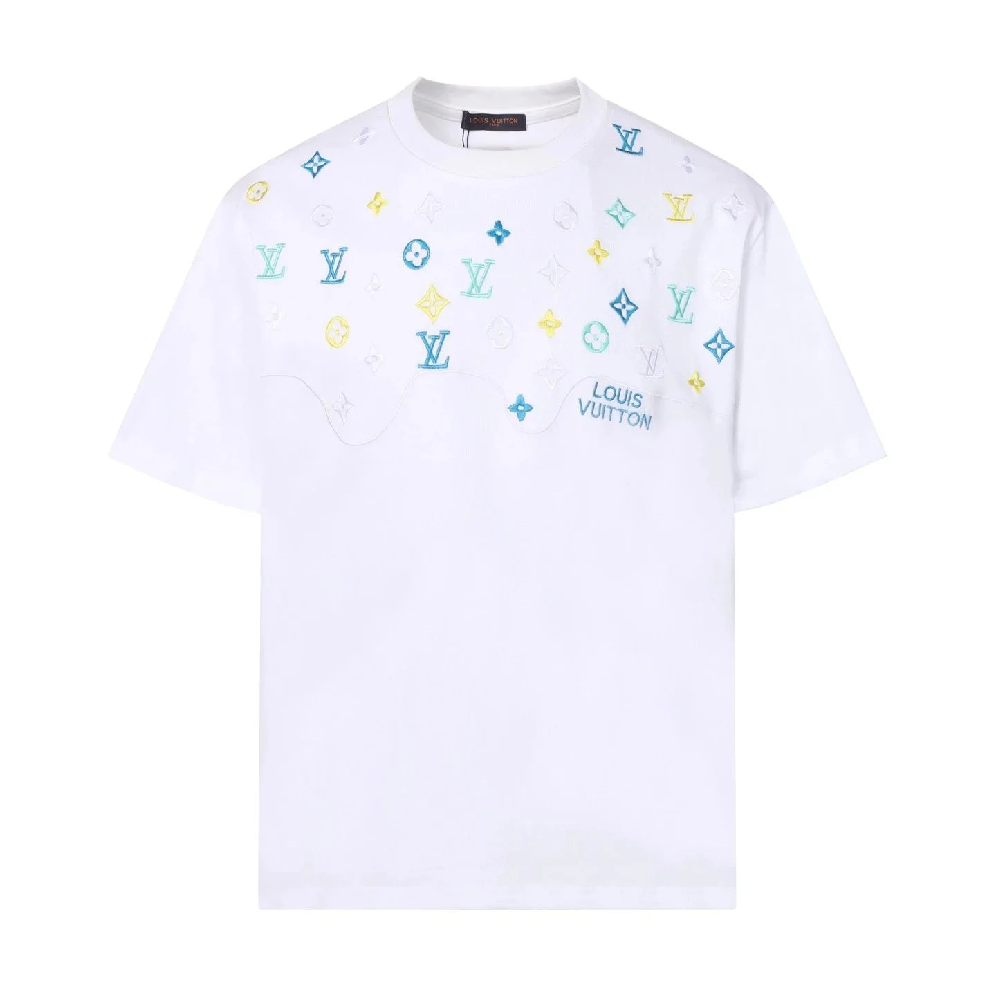 Louis Vuitton T-Shirts Short-Sleeve Graphic Logo T-Shirt — White 8928