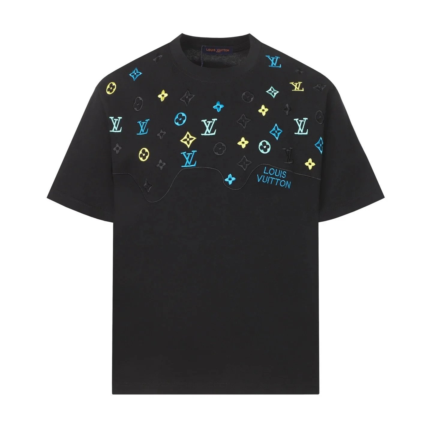 Louis Vuitton T-Shirts Short-Sleeve Graphic Logo T-Shirt — Black 8928