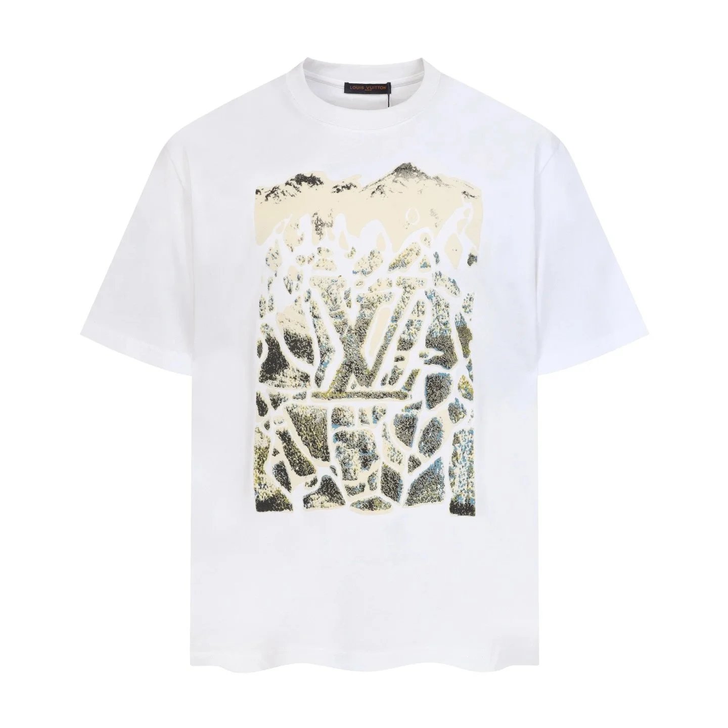 Louis Vuitton T-Shirts Short-Sleeve Graphic Logo T-Shirt — White 8918