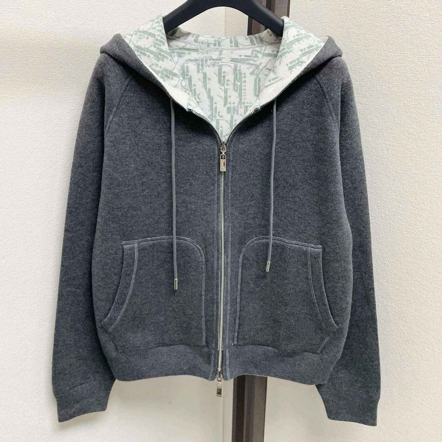 Dior Hoodies & Sweatshirts Reversible zip-up hooded knit sweatshirt with all-over logo pattern image 3