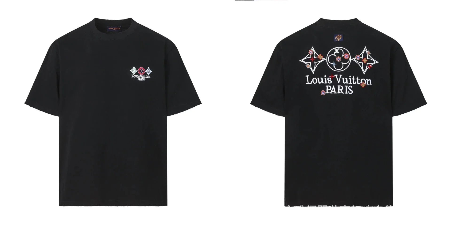 Louis Vuitton T-Shirts Short-Sleeve Graphic Logo T-Shirt — Black 8930