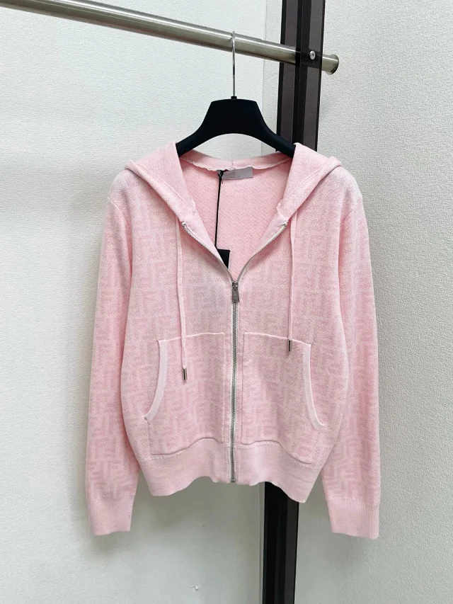 Dior Hoodies & Sweatshirts Reversible zip-up hooded knit sweatshirt with all-over logo pattern product detail image 22