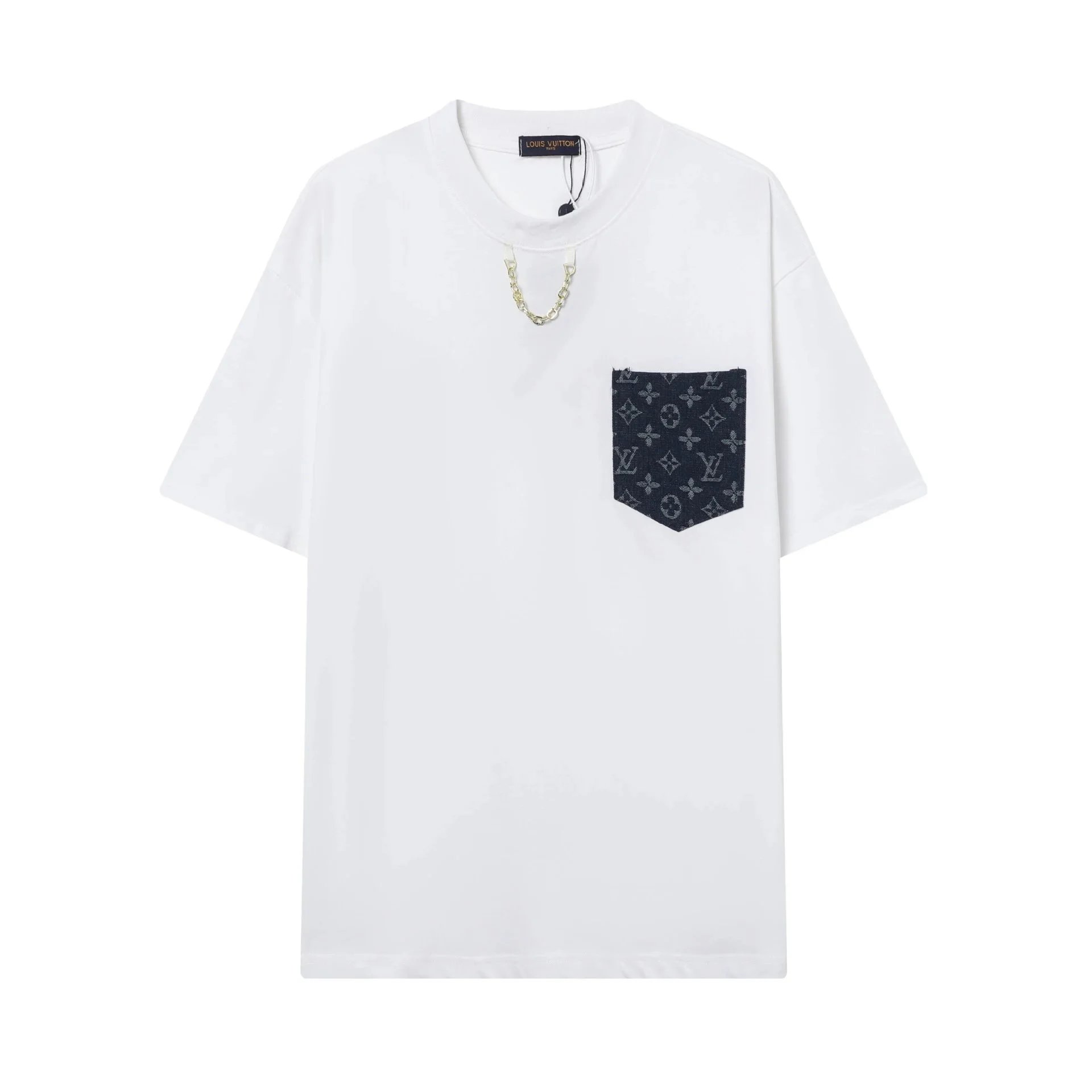 Louis Vuitton T-Shirts Short-Sleeve Graphic Logo T-Shirt — White A812