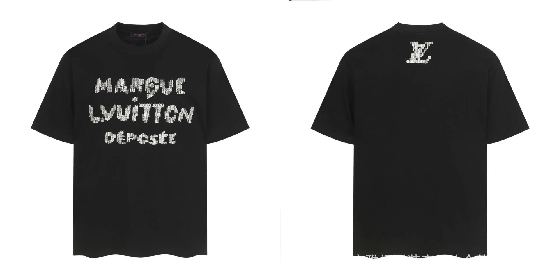 Louis Vuitton T-Shirts Short-Sleeve Graphic Logo T-Shirt — Black 8902