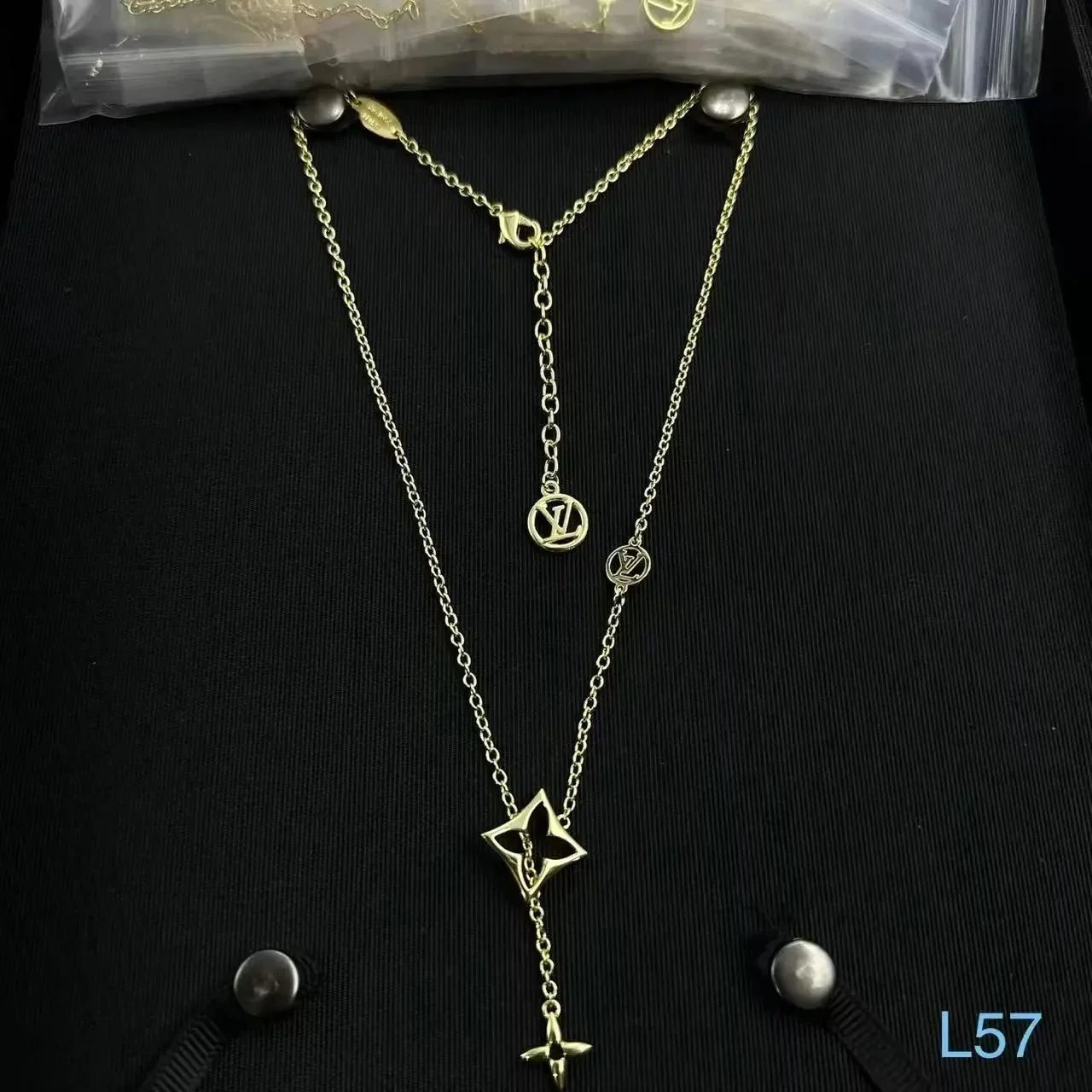 Unbranded Jewelry Floral Butterfly and Leaf Charm Necklace — Necklace (gold)