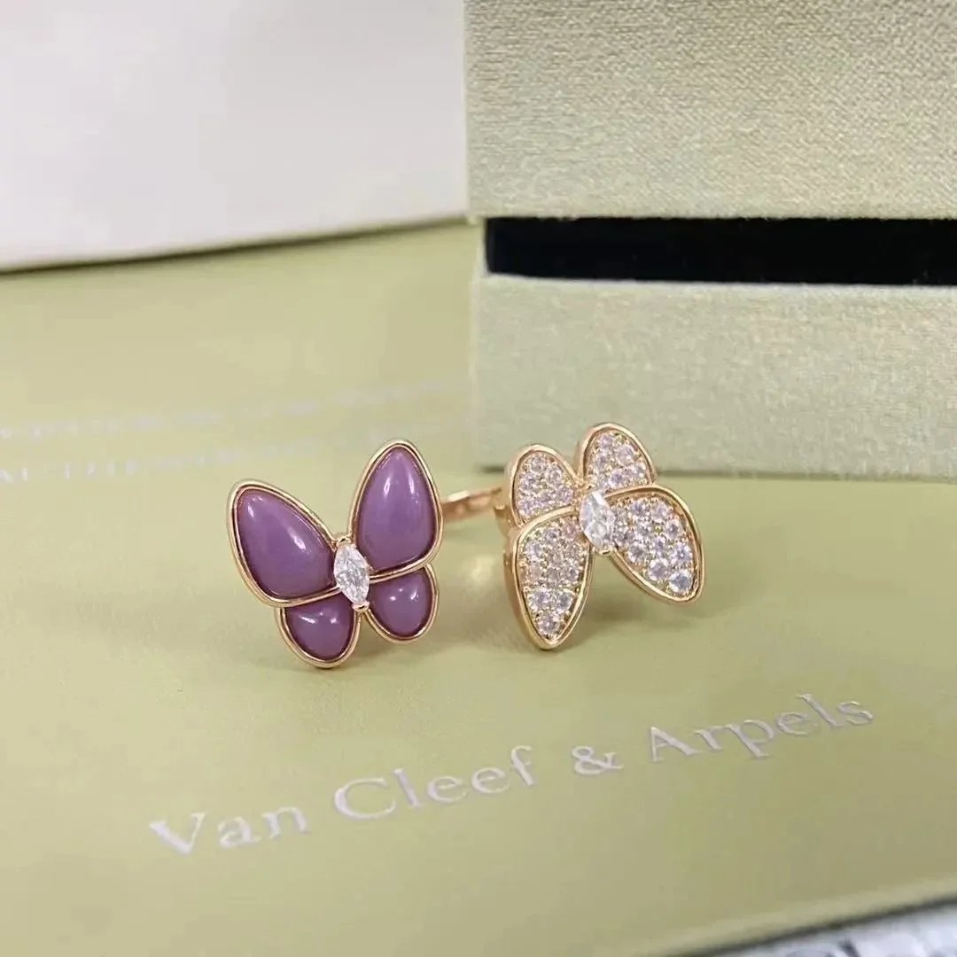 Unbranded Jewelry Floral Butterfly and Leaf Charm Necklace — Violet Butterfly (Purple) Ring