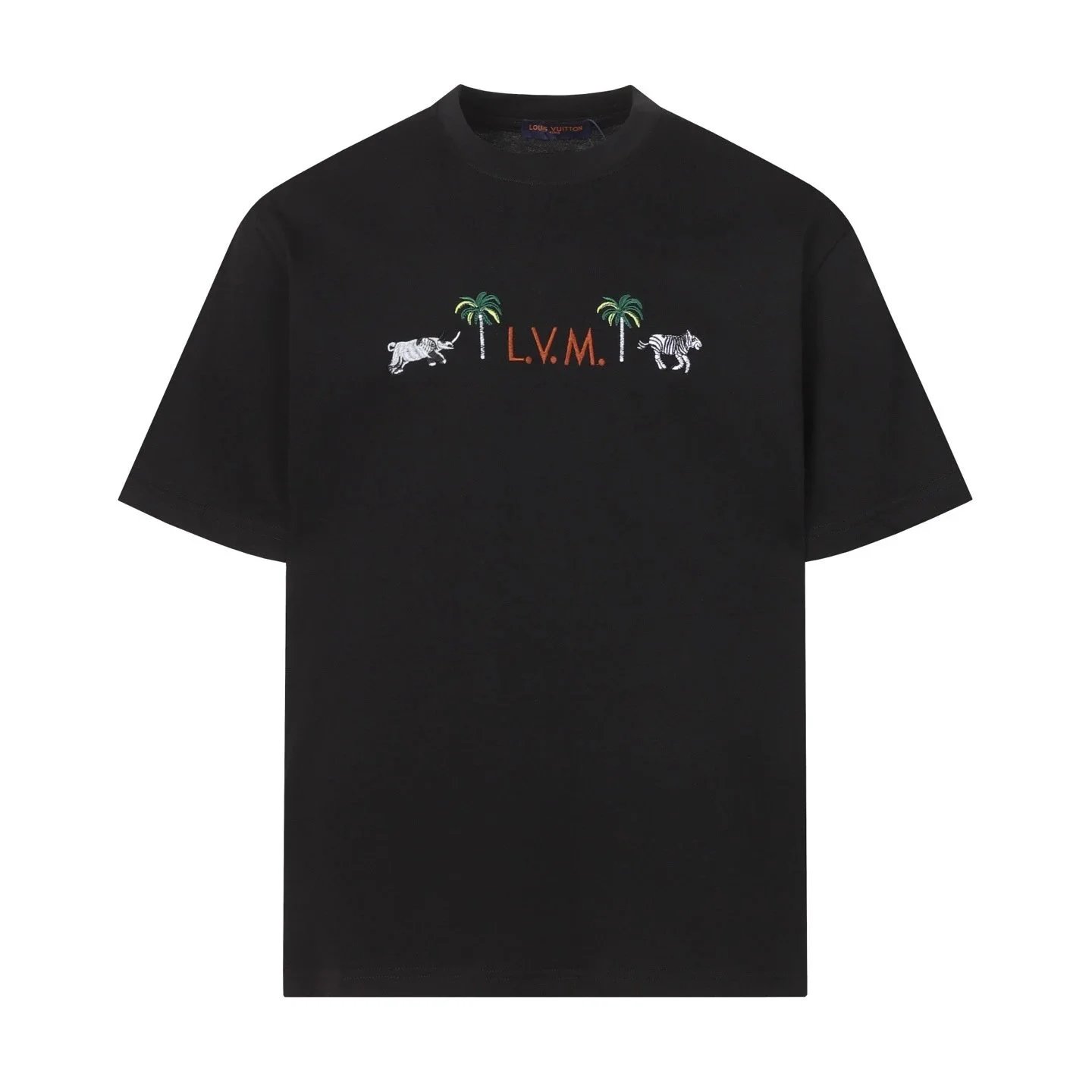 Louis Vuitton T-Shirts Short-Sleeve Graphic Logo T-Shirt — Black 8966