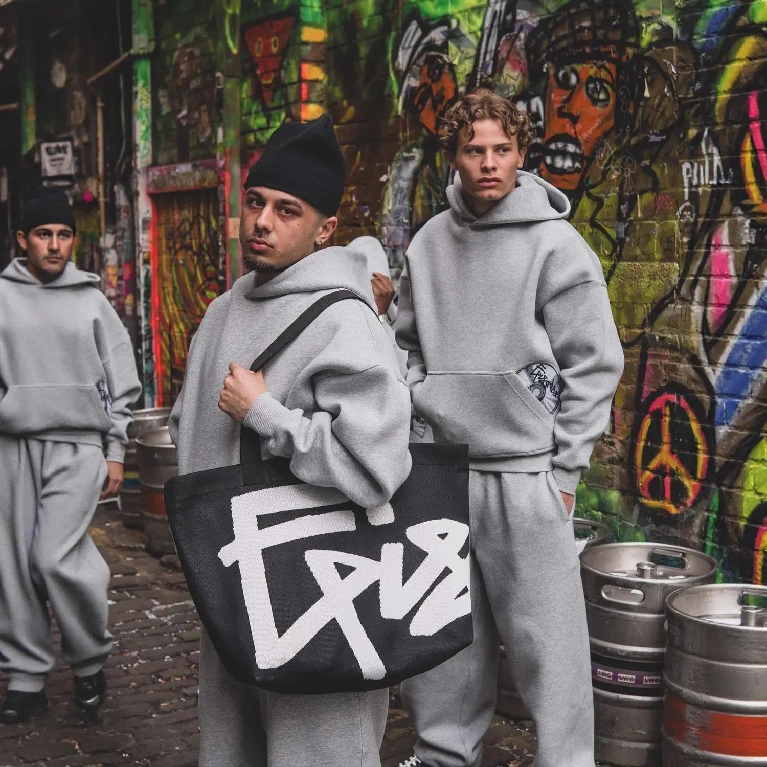 Unbranded Hoodies & Sweatshirts Oversized hoodie with kangaroo pocket and half-disc graphic applique image 9
