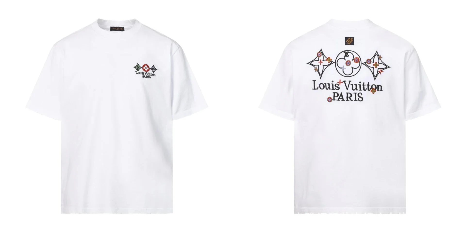 Louis Vuitton T-Shirts Short-Sleeve Graphic Logo T-Shirt — White 8930